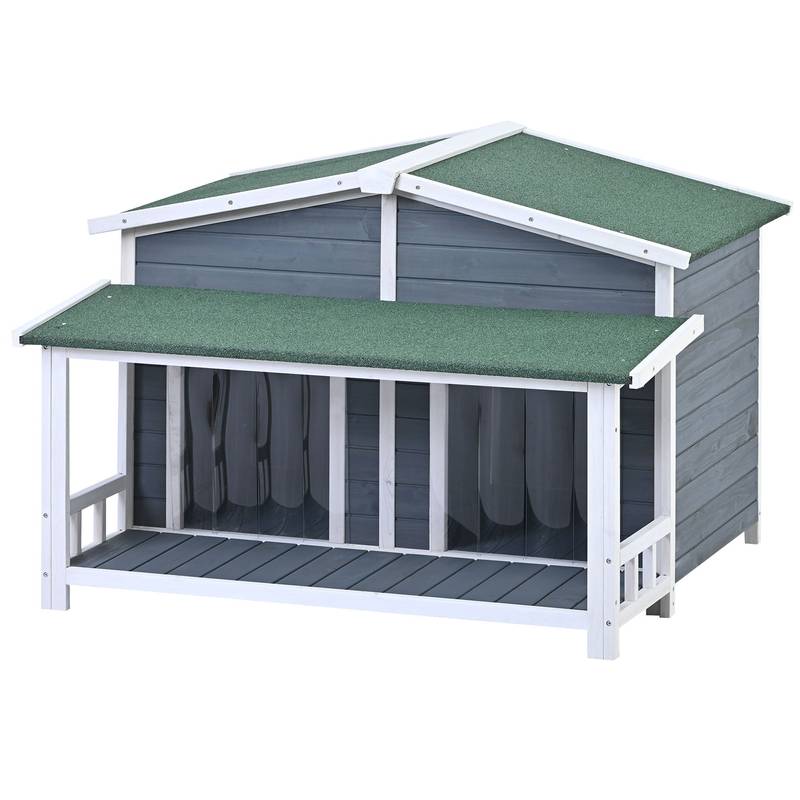 Cozy Cabin Dog House with Porch