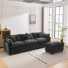 Chic L-Shape Chenille Sofa with Ottoman & Pillows