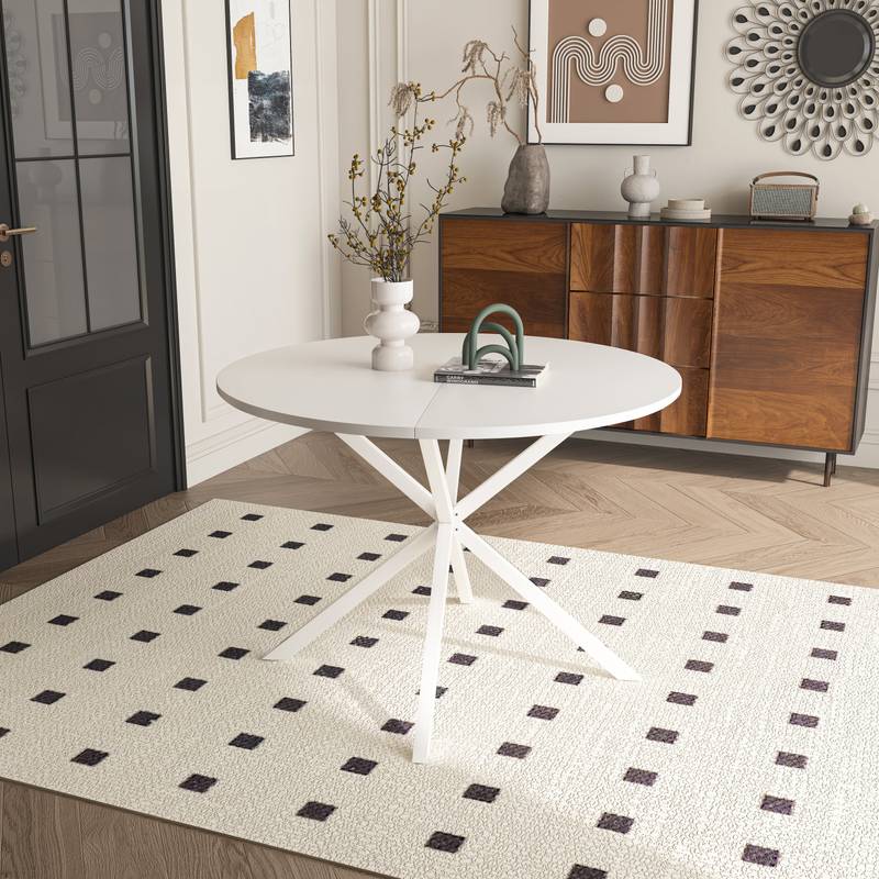 Chic Round Dining Table with Removable Top