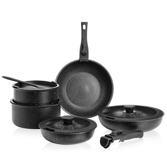 Sleek Non-Stick Pots and Pans Set with Easy Grip Handle