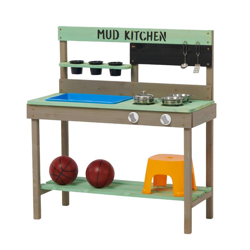 Outdoor Wooden Play Kitchen & Water Set for Kids