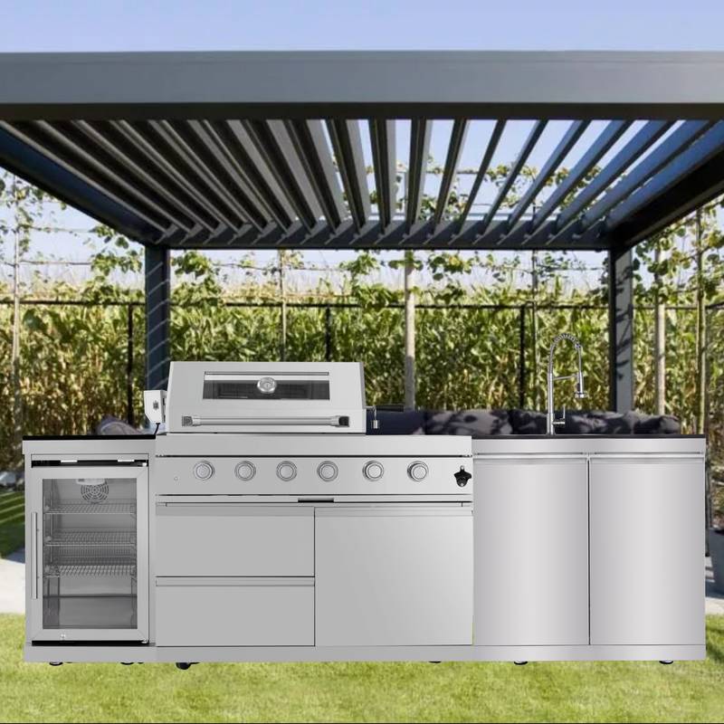 Ultimate Outdoor BBQ Island with Wine Cooler & Storage