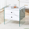 Chic Glass-Top Nightstand