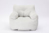 Cozy Ivory Velvet Memory Foam Bean Bag Chair
