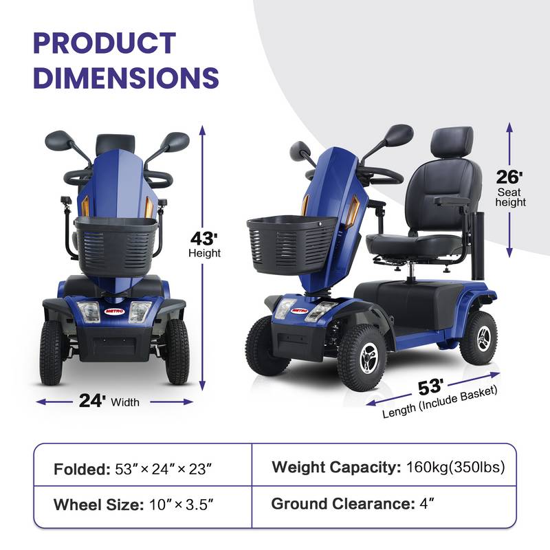 Blue Power Mobility Scooter