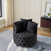 Cozy Velvet Swivel Chair with Tufted Design and Plush Pillows