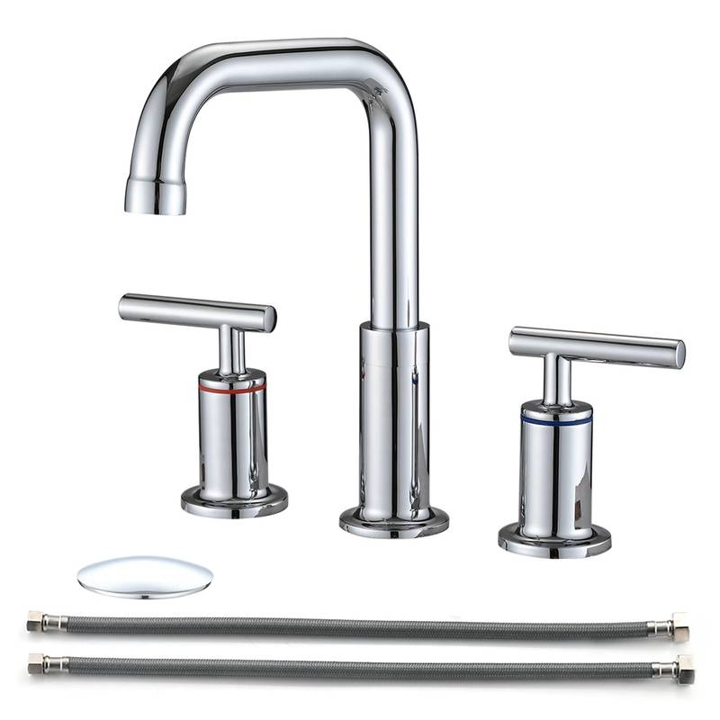 Sleek Chrome Widespread Bathroom Faucet with Pop-Up Drain