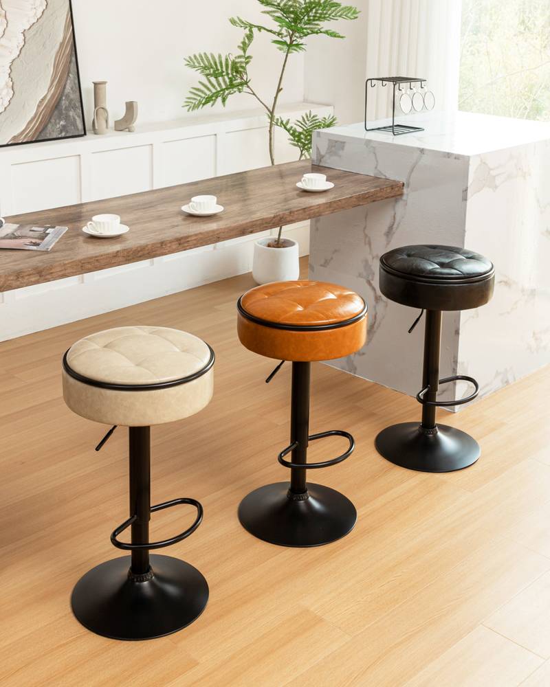 Stylish Swivel Bar Stools - Set of Two