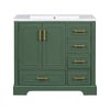 Charming Green Bathroom Vanity Set with Resin Sink