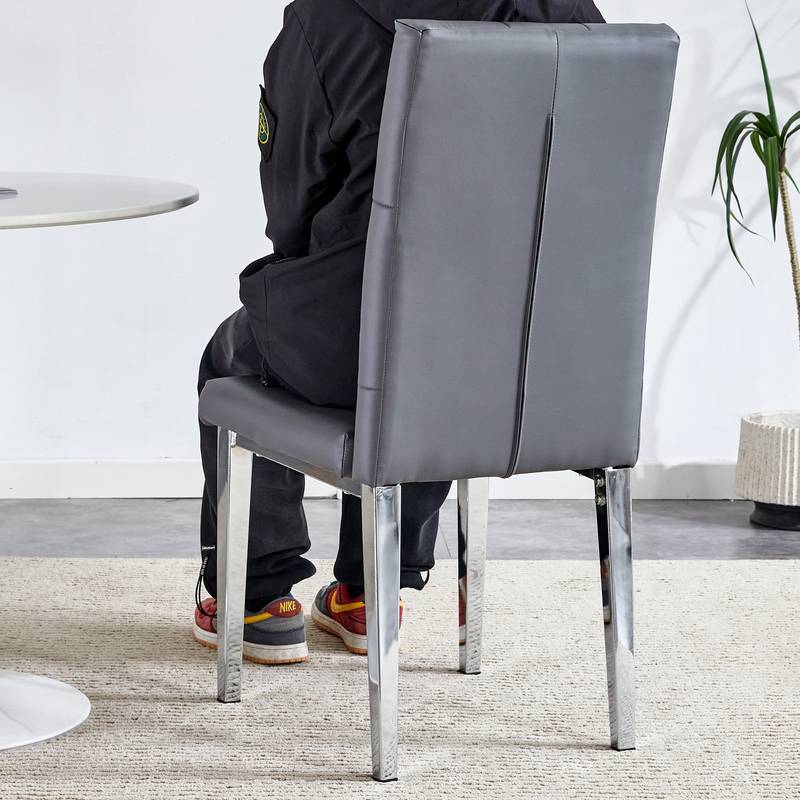 Stylish Gray Armless Dining Chairs Set