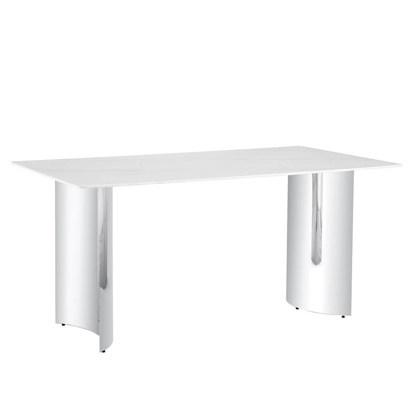 Sleek Marble-Design Dining Table