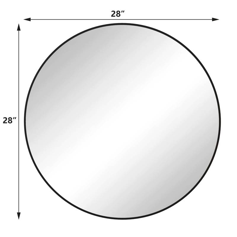 Chic Black Round Wall Mirror