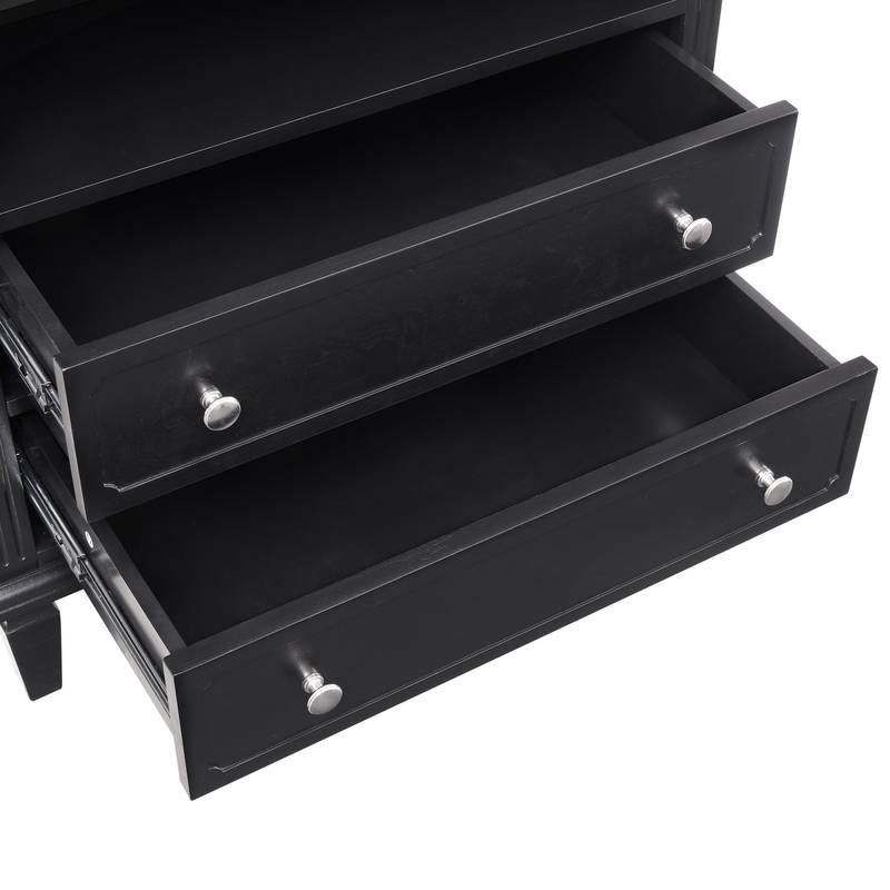 Farmhouse Charm Nightstand with Charging Station