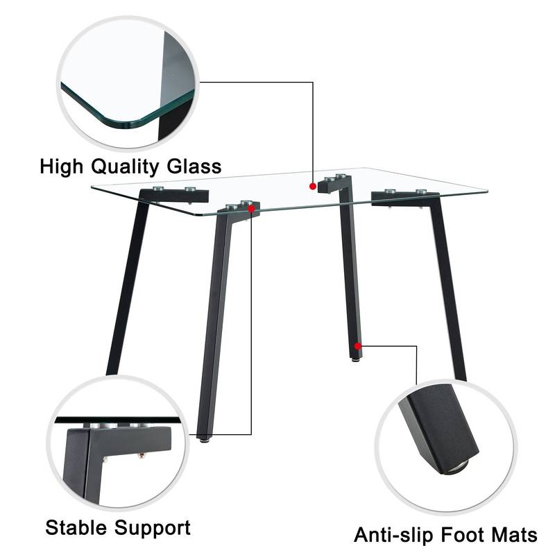 Sleek Glass Dining Table for Four to Six