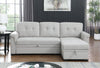 Cozy Reversible Sleeper Sectional with Chaise Storage - Light Gray Linen