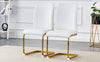Chic White Arch Dining Chairs - Set of Two with Gold Legs