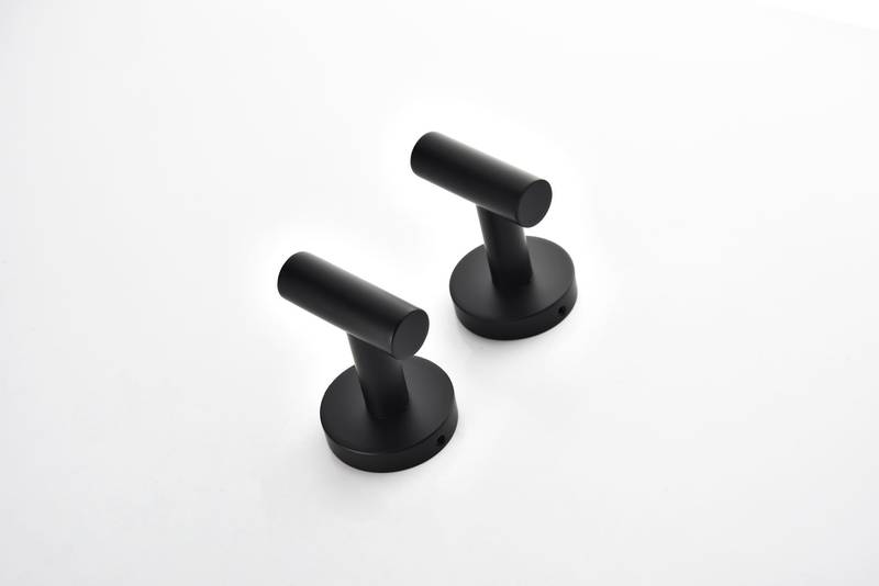 Sleek Black Wall Hooks - No Drill, Stylish & Functional!