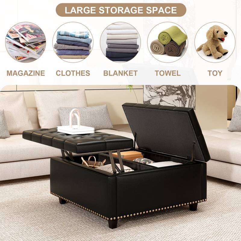 Chic Storage Ottoman with Stylish Footrest