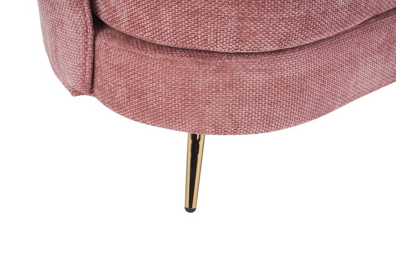 Chic Pink Loveseat with Gold Legs