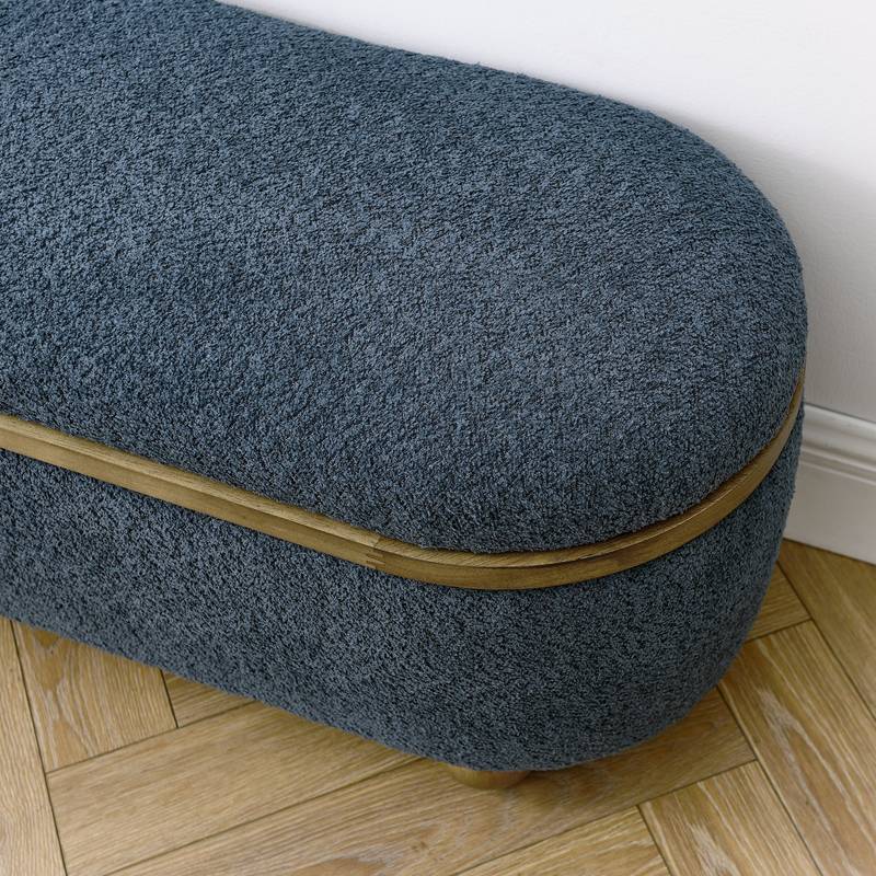 Cozy Blue Storage Ottoman Bench