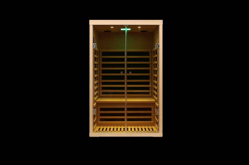 Cozy Glass Hemlock Sauna for Two