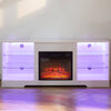 Modern Electric Fireplace TV Stand with LED Lights and USB Charging