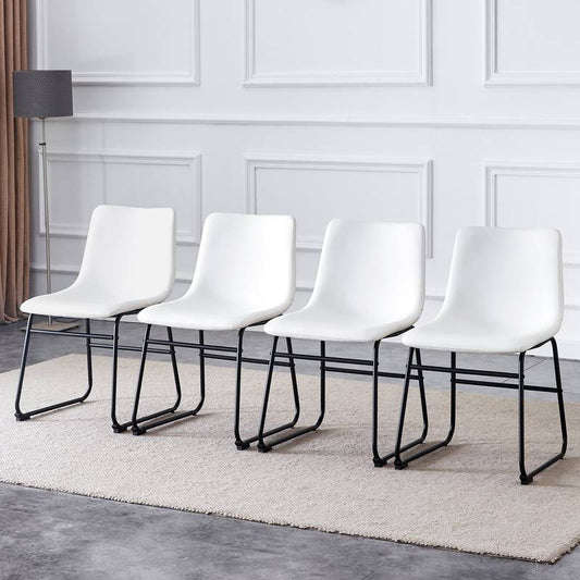 Chic White PU Leather Chair - Perfect for Modern Spaces!