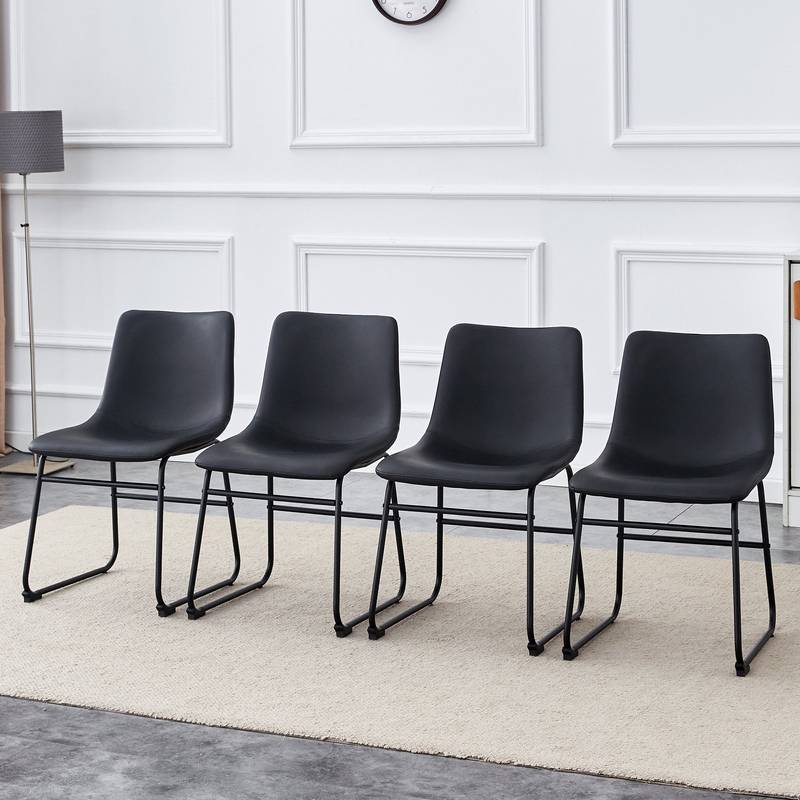 Sleek Black PU Leather Chair