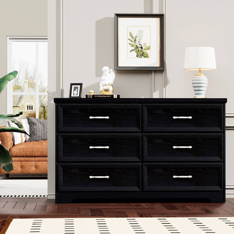 Sleek Black 3-Drawer Chest and Dresser