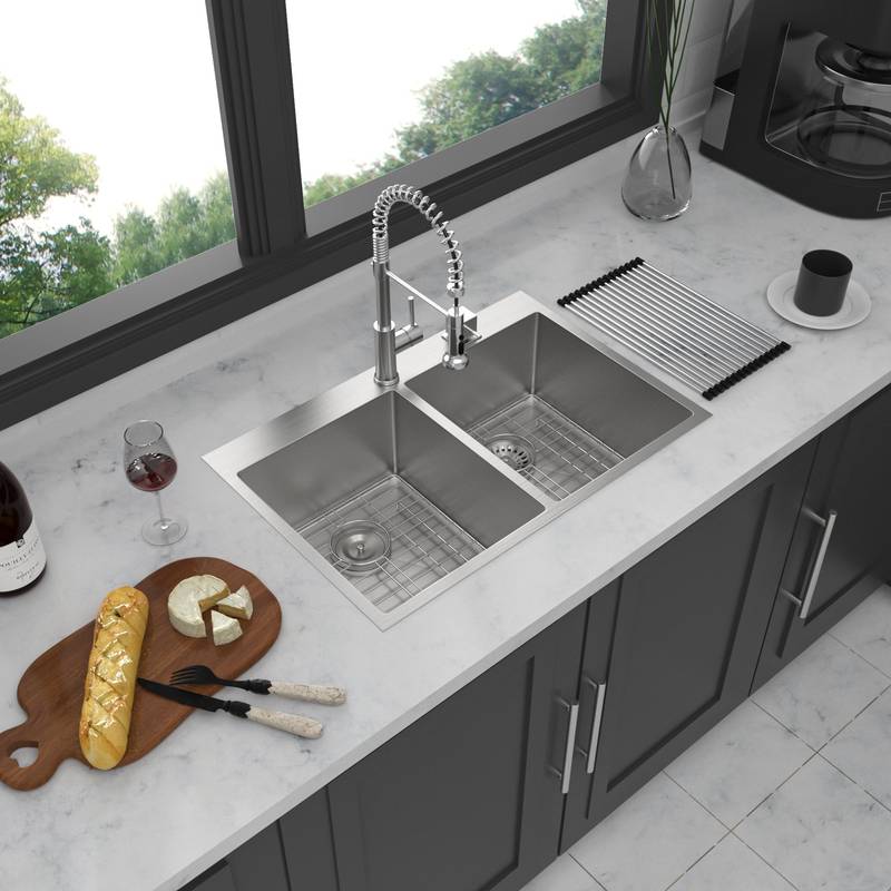 Stainless Steel Double Drop-In Kitchen Sink