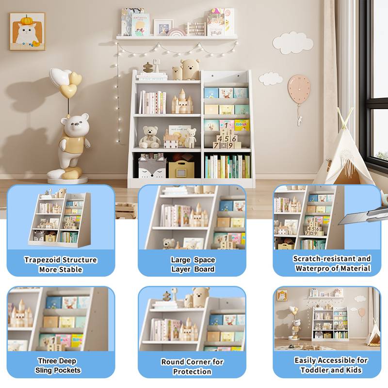 Cozy Kids Book Nook Storage Shelf