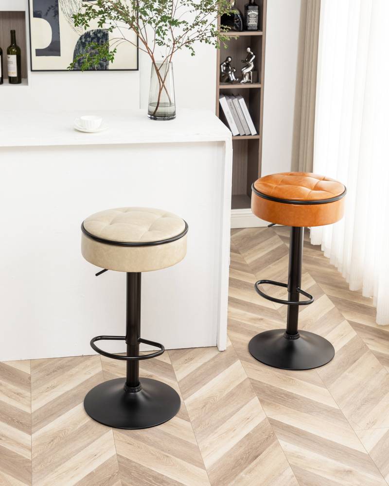 Stylish Swivel Bar Stools - Set of Two