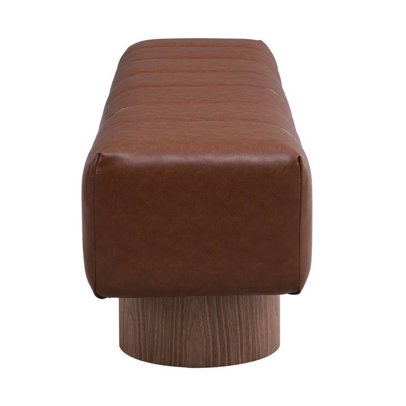 Cozy Brown Upholstered Bench - Versatile Seating for Any Room