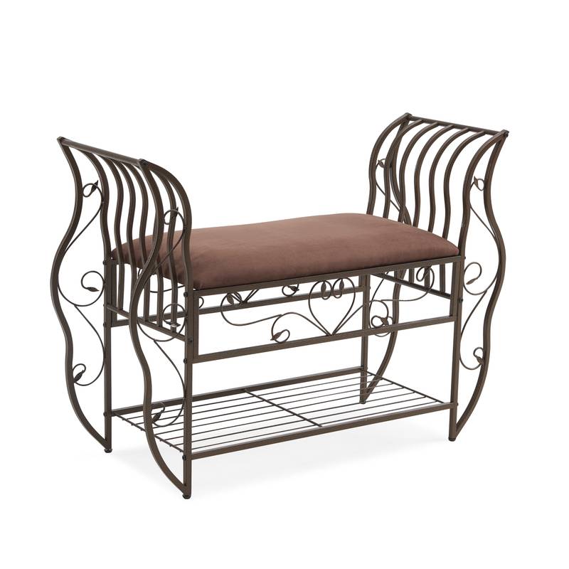 Chic Upholstered Bed Bench with Arms
