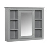 Sleek Wall-Mounted Mirror Cabinet with Open Shelves