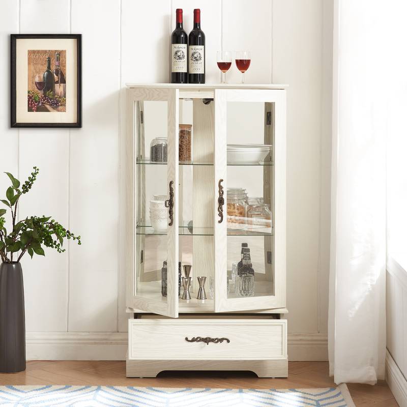 Illuminated Curio Cabinet with Adjustable Shelves