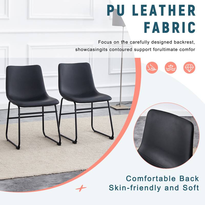 Sleek Black PU Leather Chair