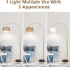 Cozy Rattan Arc Lamp with Remote & Dimming Features