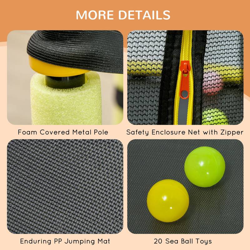 Qaba FunZone Trampoline: Safe Play Adventure for Kids!
