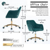 Chic Velvet Spin Chair with Gold Legs - Dark Green