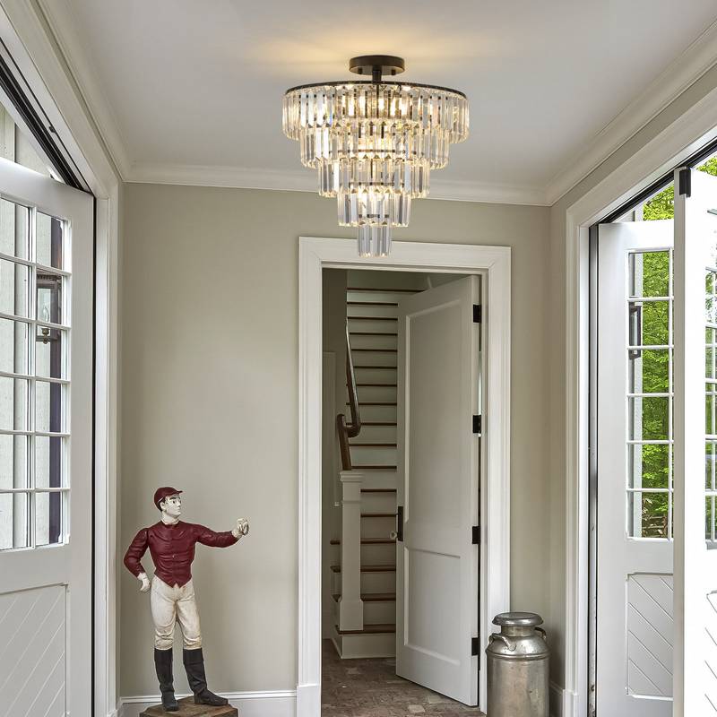 Elegant Black Crystal Chandelier for Modern Spaces