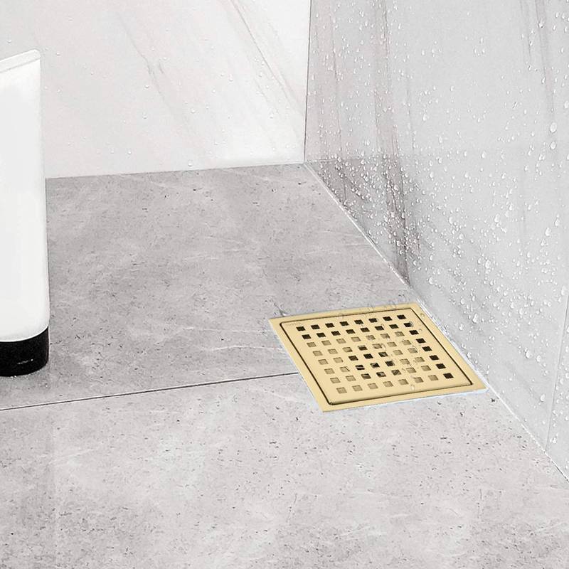 Sleek Square Shower Drain with Removable Grate