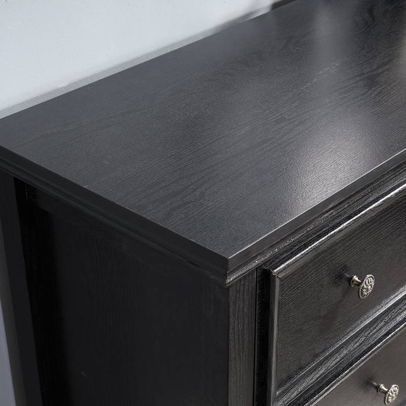 Chic Black 7-Drawer Dresser