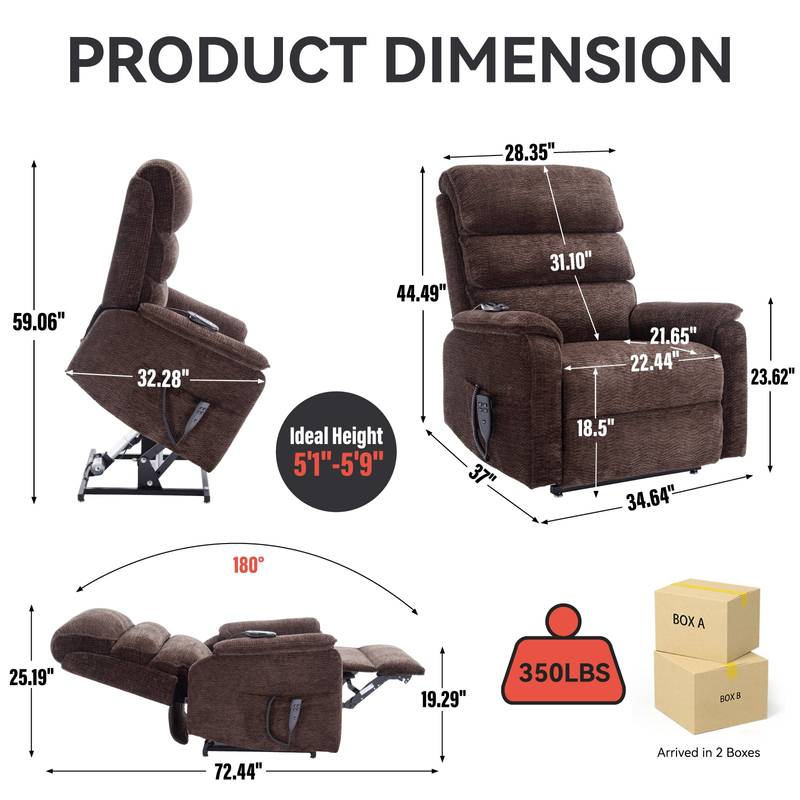 Cozy Comfort Power Lift Recliner with Heat & Massage