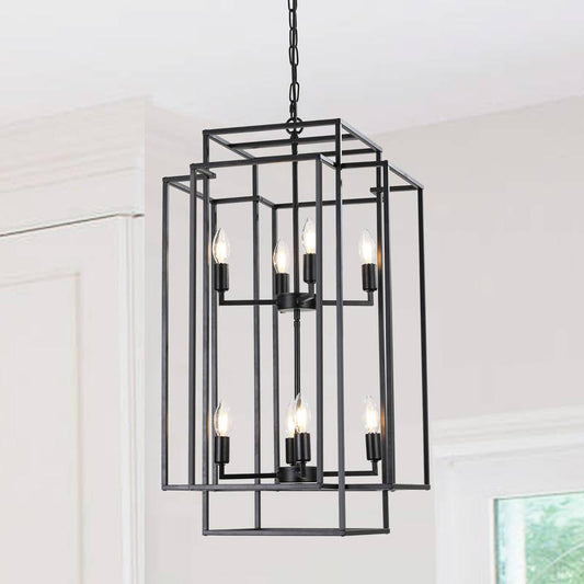 Chic Black Lantern Pendant Chandelier