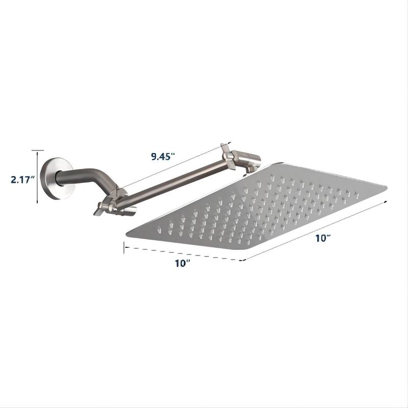 Square Rainfall Showerhead in Brushed Nickel