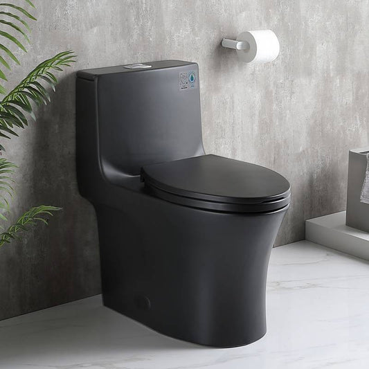Eco-Friendly Comfort Toilet - Soft Close, Matte Black