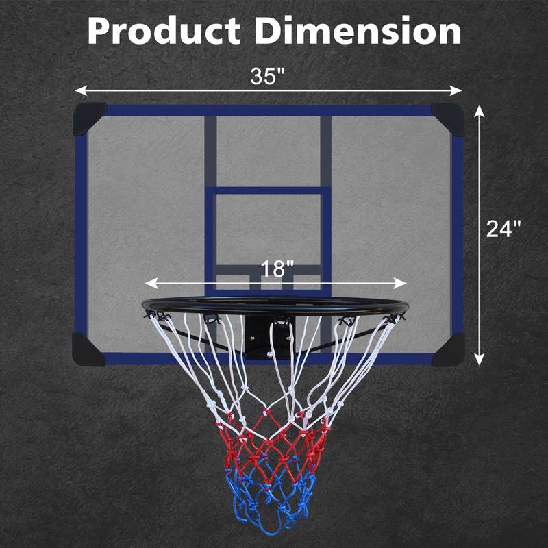 Foldable Indoor-Outdoor Basketball Hoop with Shatterproof Back