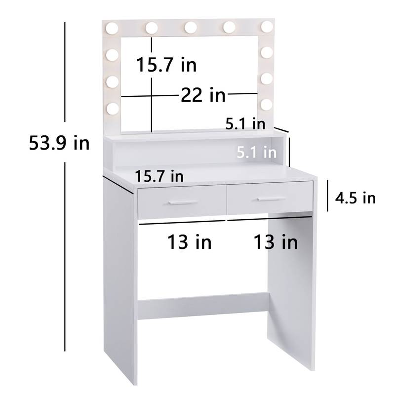 Glam Light-Up Vanity Desk with Storage