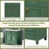 Vintage Green Bathroom Vanity with Soft-Close Storage